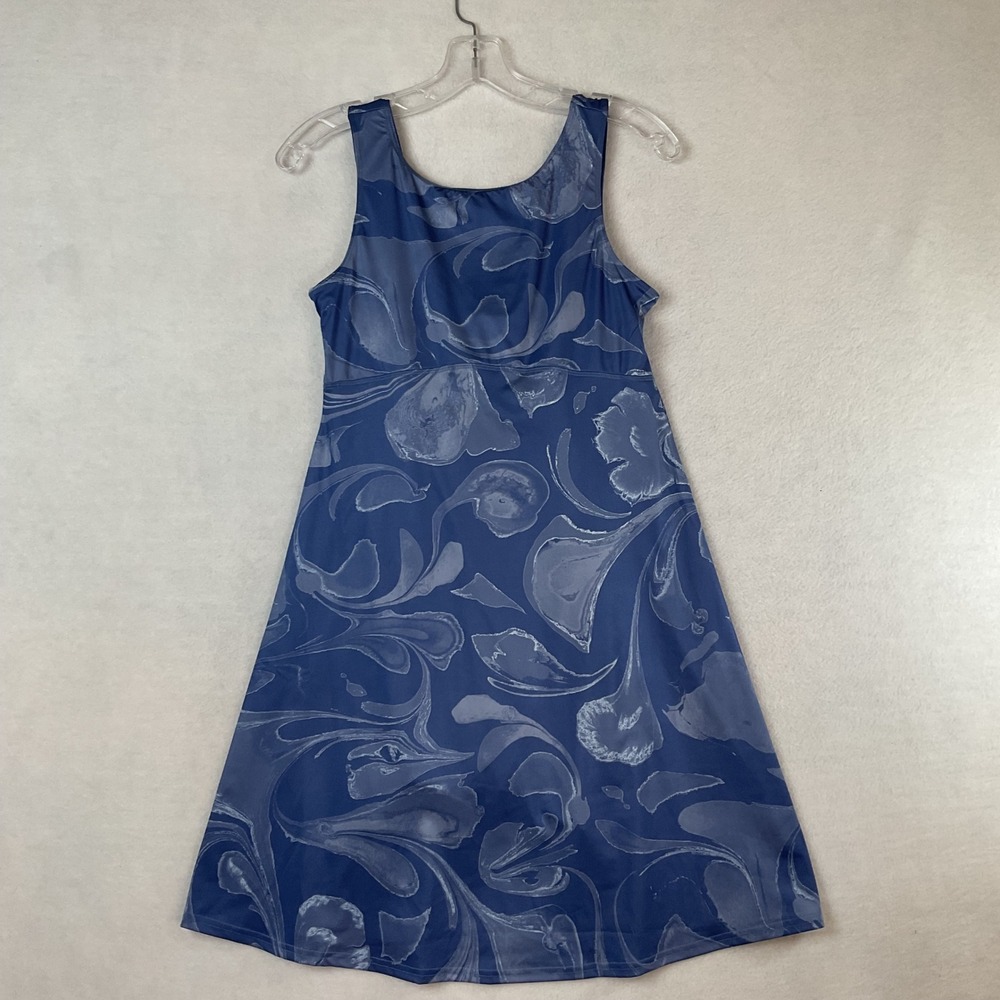 Columbia PFG Freezer III Dress Blue Marble Floral Swirl Sleeveless Small Womens - Picture 1 of 14